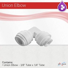 Reverse Osmosis Union Elbow - 3/8" Tube x 1/4" Tube Max Water - B07GVPV4NW